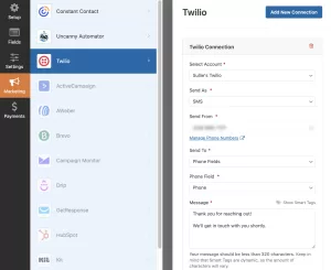 Enviar mensajes de texto en WordPress con WPForms